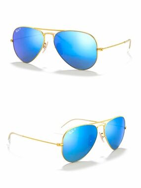 Ray-Ban Rayban Mirrored Blue Aviator Sunglasses
